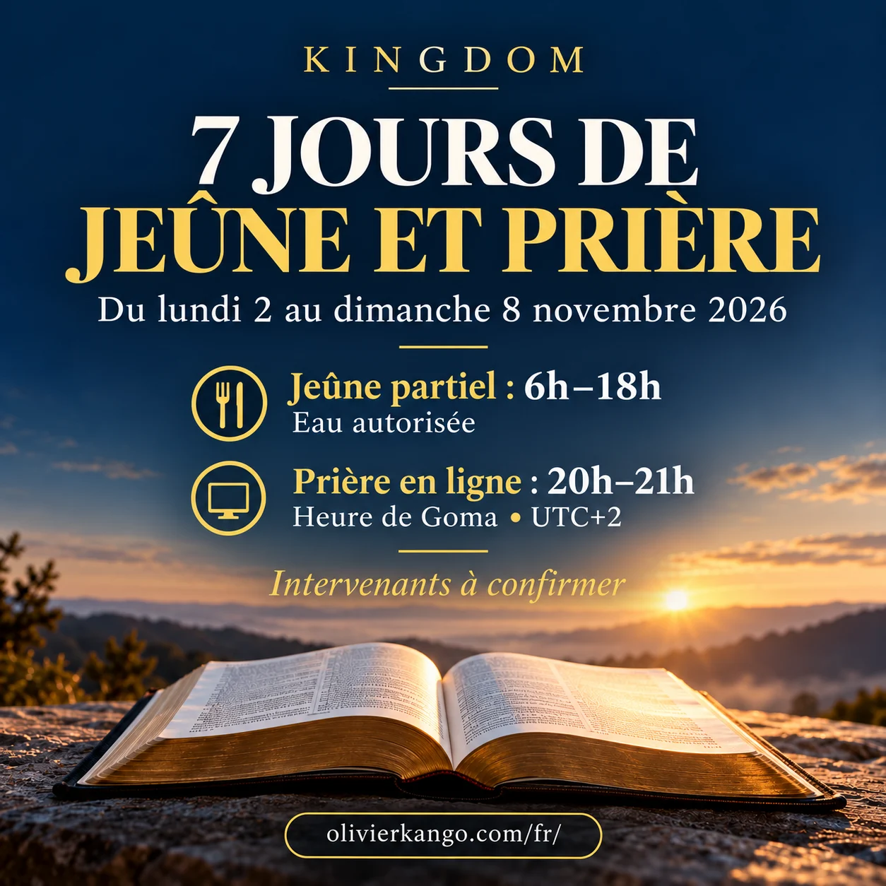 7 jours de jeûne et prière