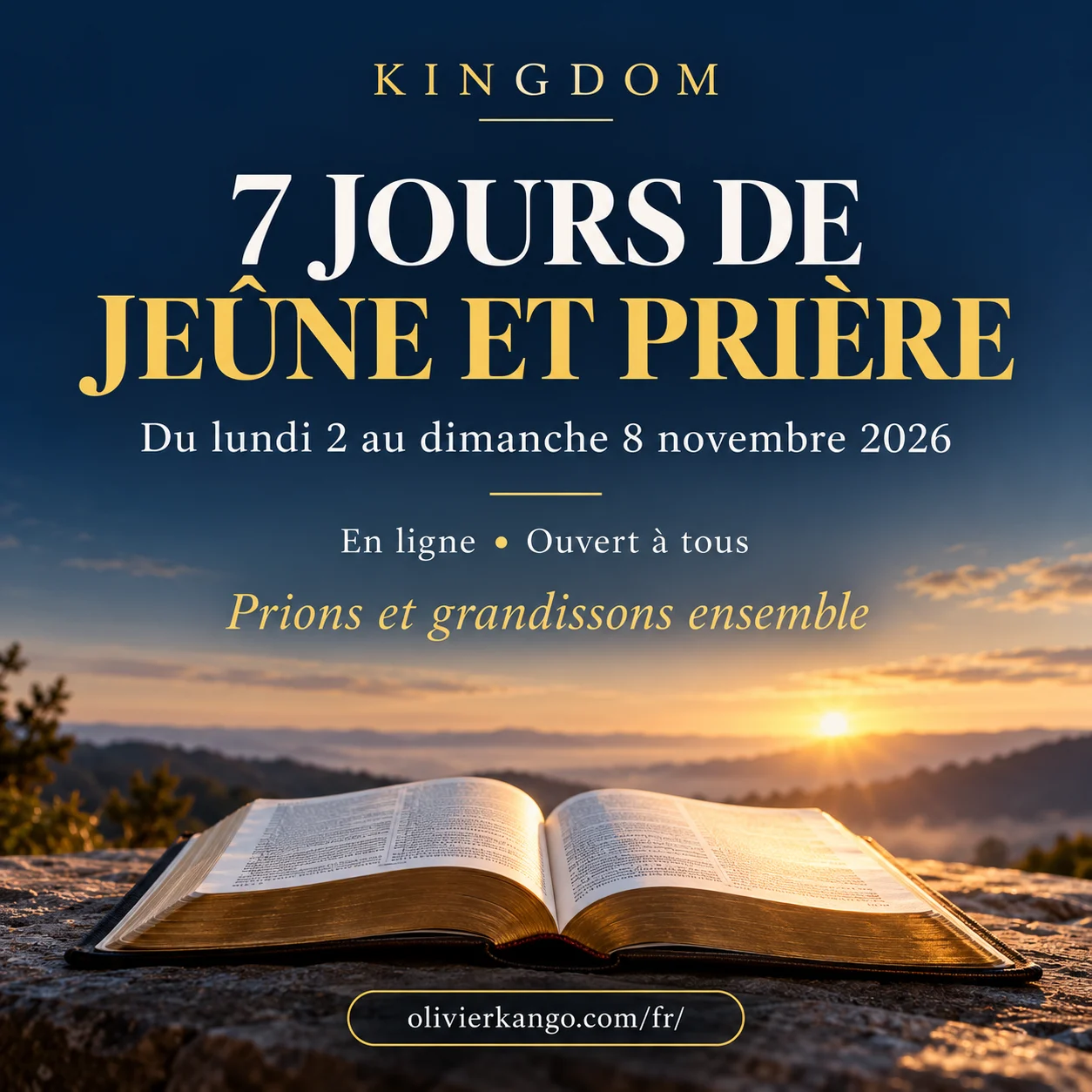 7 jours de jeûne et prière