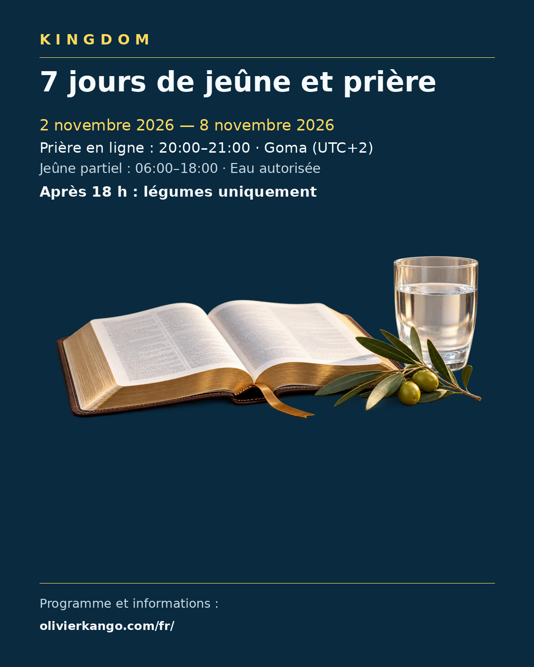 7 jours de jeûne et prière